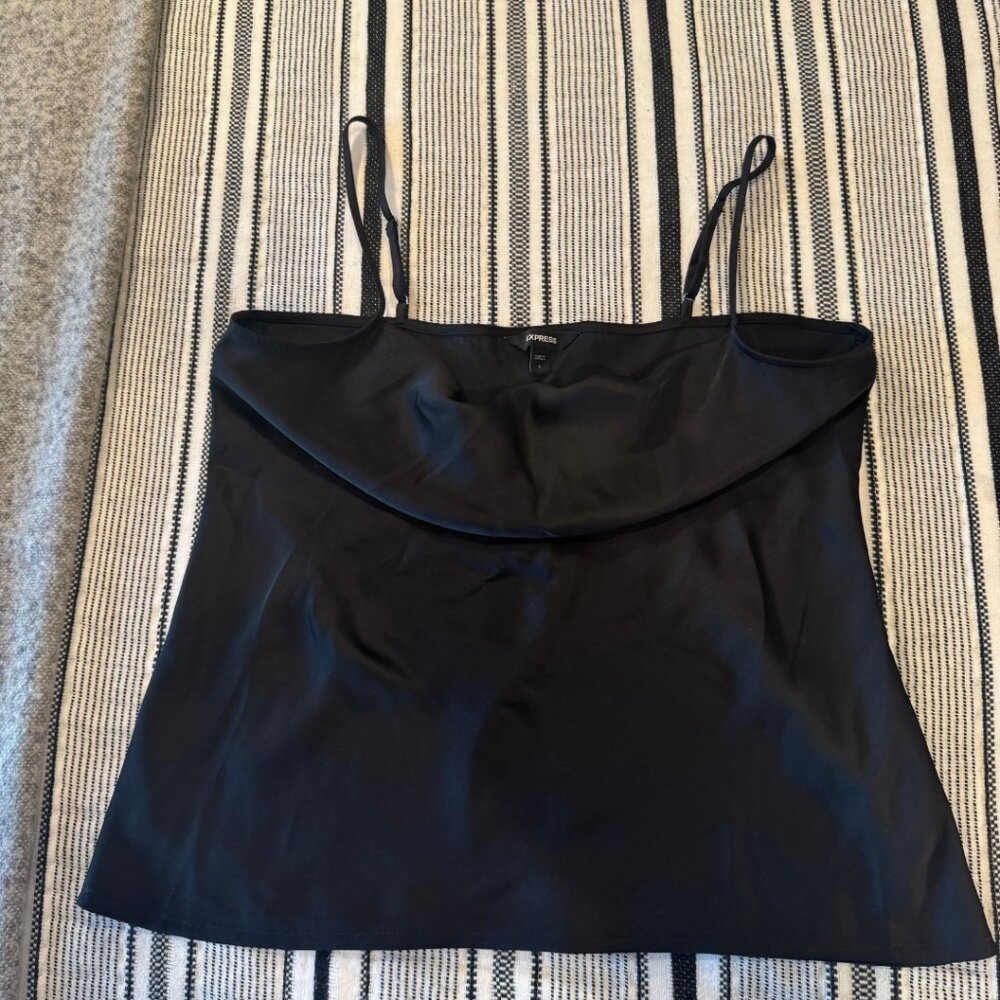 Express Women Black Satin Camisole - Size Large